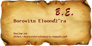 Borovits Eleonóra névjegykártya